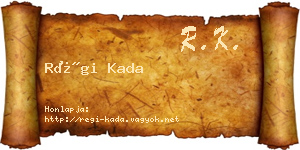 Régi Kada névjegykártya